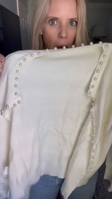 Pearl cardigan, classic style 

#LTKOver40 #LTKVideo #LTKFindsUnder50