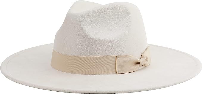 Pro Celia Big Wide Brim Fedora Hat for Women Large Felt Panama Rancher Hat | Amazon (US)