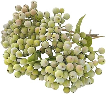 M2cbridge Pack of 6 Green Artificial Berry Stems Christmas Picks Wreath Ornament(Frost Green) | Amazon (US)