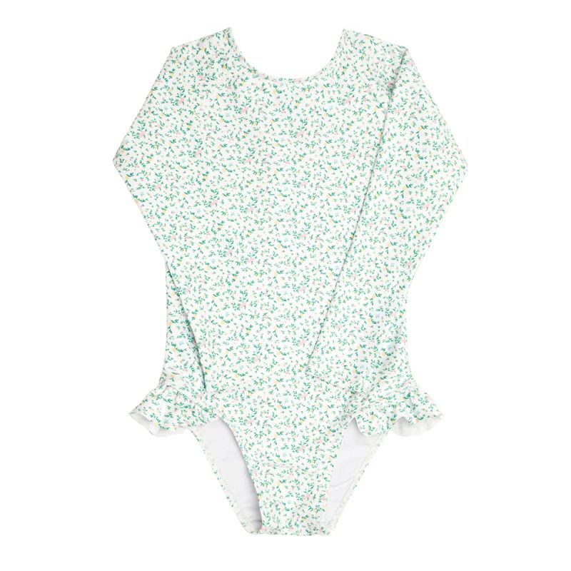 girls garden floral rashguard one piece | minnow