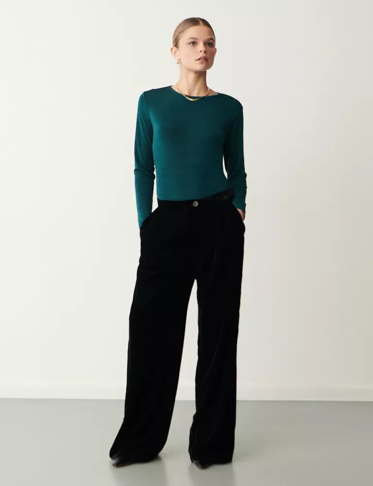 Wide Leg Velvet Trousers | Marks & Spencer (UK)