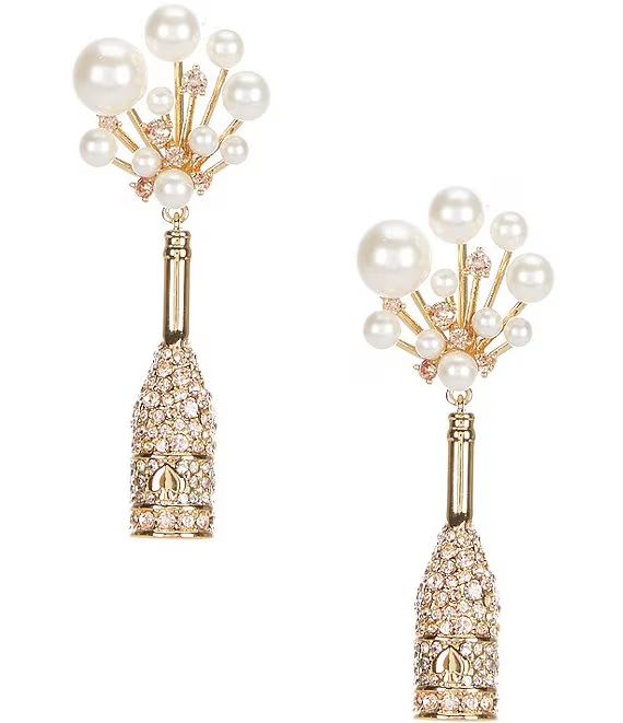 Cheers To That Crystal and Pearl Drop Earrings | Dillard's