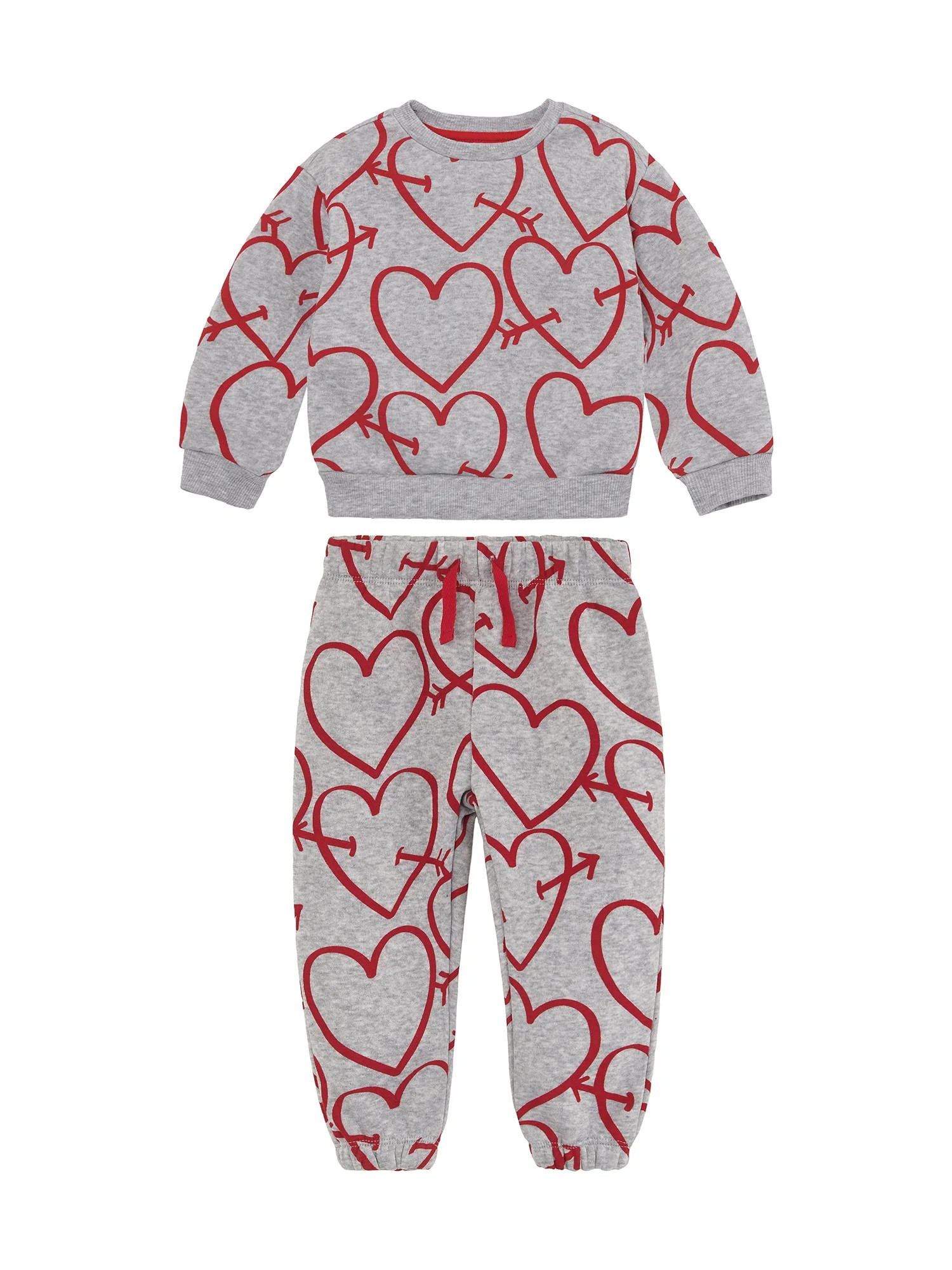 Way To Celebrate Baby & Toddler Valentine's Day Jogger Set, Sizes 0M-5T | Walmart (US)