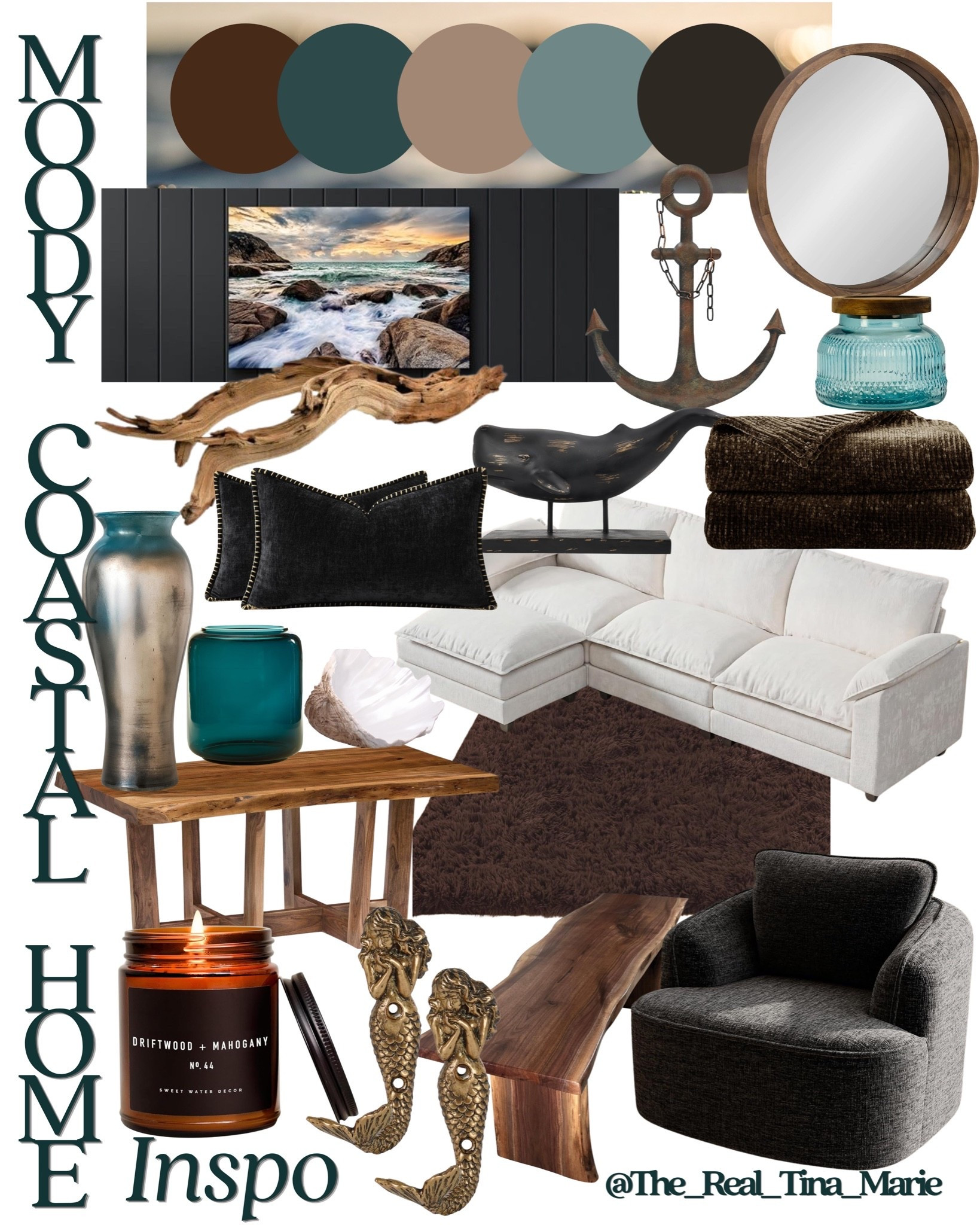 Coastal decor but make it moody 🤎🌊🖤 Everything 🔗’d on my Amazon Storefront & LTK. 

#beachhouse #homeinspo #homedecor #amazonhome #moodydecor