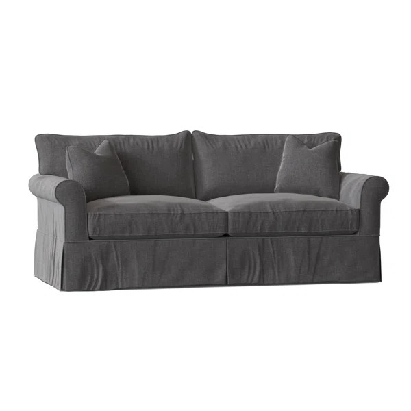 Amari 84" Rolled Arm Slipcovered Sleeper Sofa with Reversible Cushions | Wayfair North America