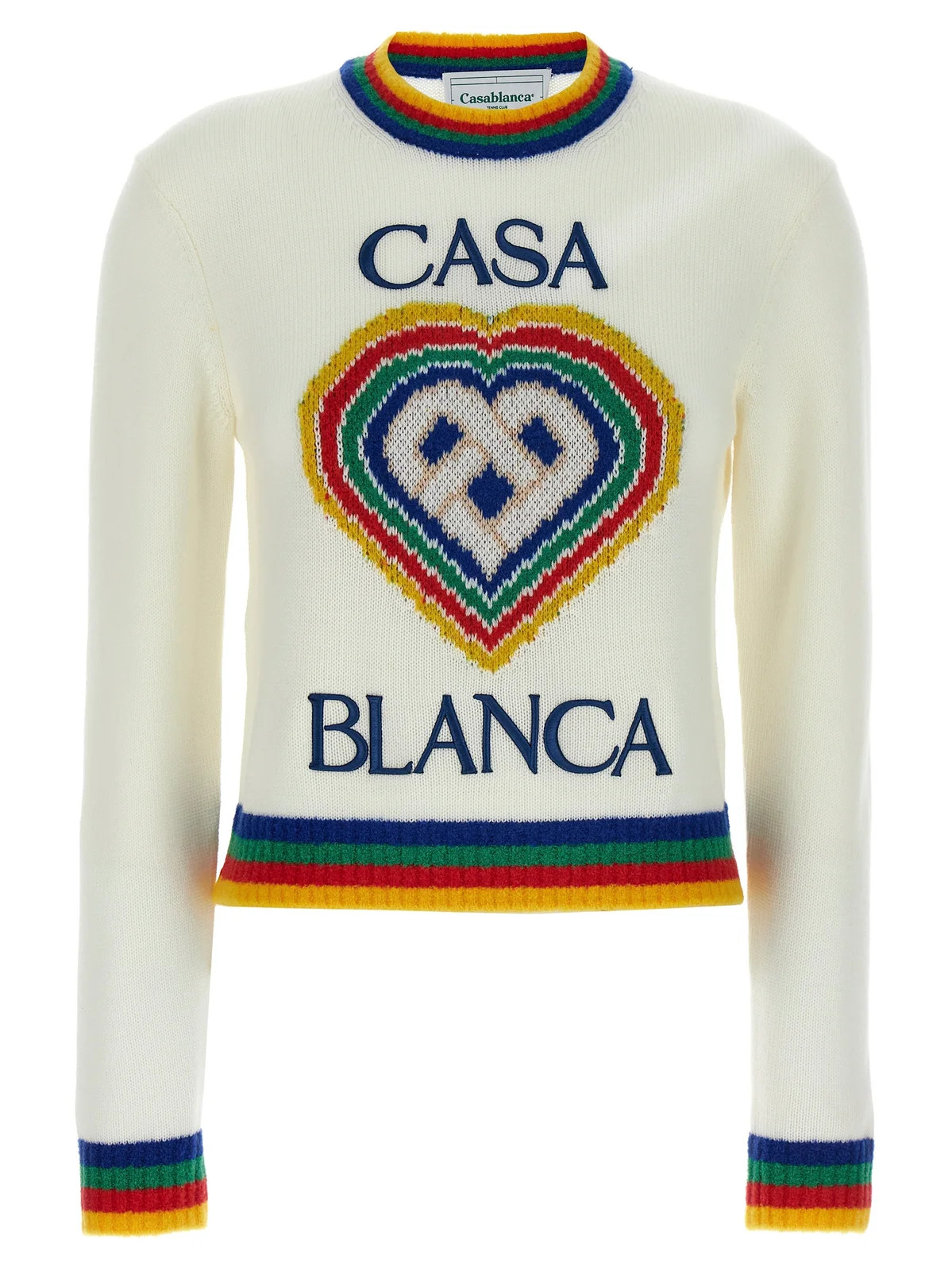 Casablanca Heart Logo Intarsia-Knit Crewneck Jumper | Cettire Global