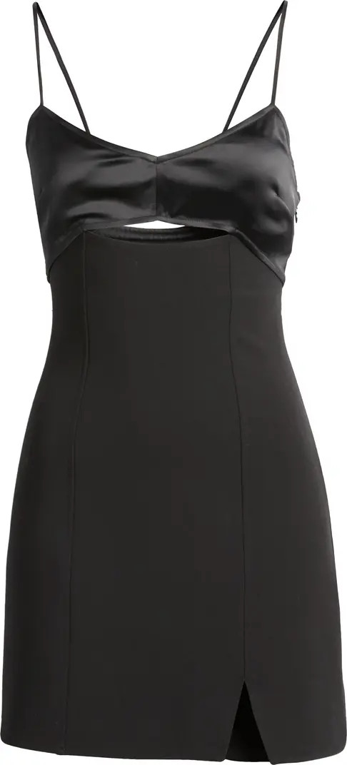 Mixed Media Cutout Camisole Minidress | Nordstrom