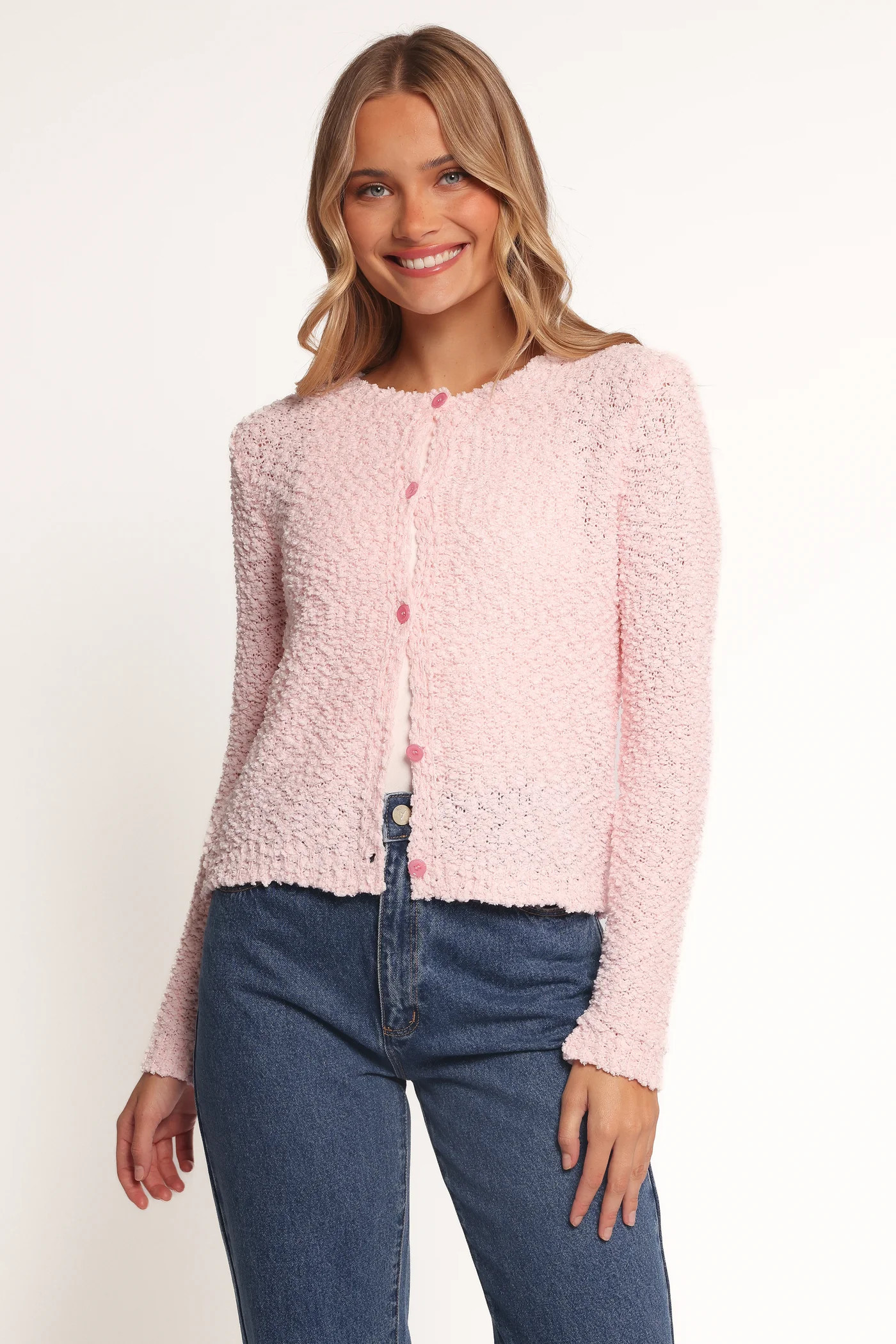 Ally Texture Cardigan - Pink | Petal & Pup (US)