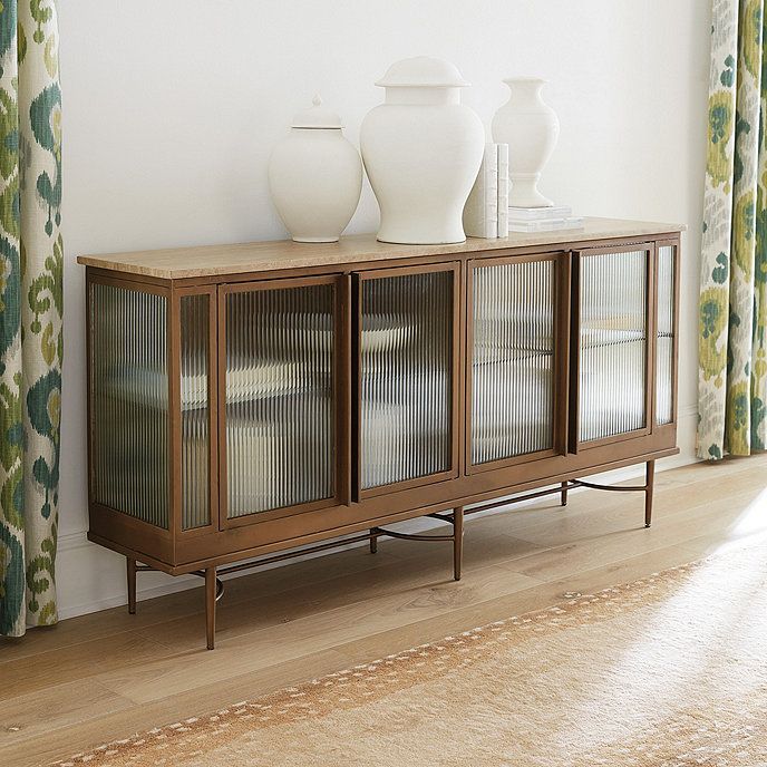 Vanessa Console Floor Cabinet with Glass Doors | Ballard Designs, Inc.