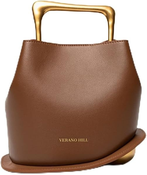 Vienna Handbag for Women \u2013 Genuine Leather Purse with Geometric Handle, Rounded Ball Base & ... | Amazon (US)