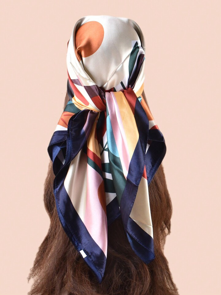 Fashionable Floral Pattern Printed Women Square Scarf, Casual Sun Protection Headscarf And Scarf ... | SHEIN