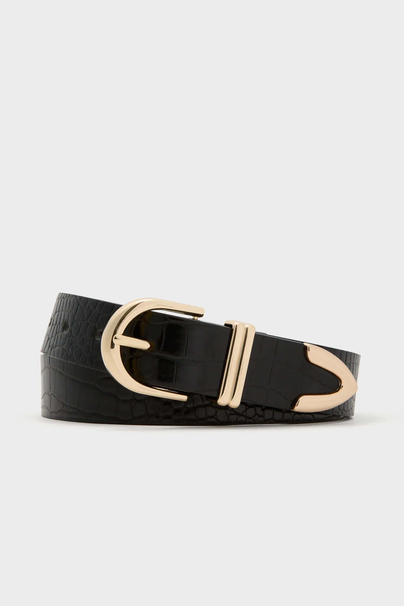 Black Croc and Gold Jeanette Belt | Tuckernuck (US)