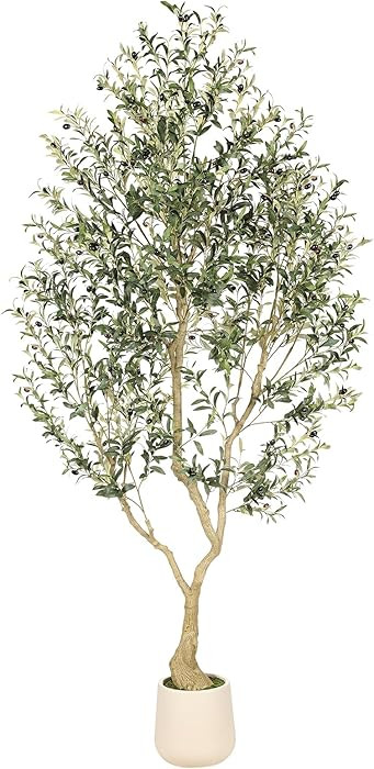 Realead 8ft Faux Olive Tree with Tall Exquisite Planter - Realistic Olive Trees Artificial Indoor... | Amazon (US)
