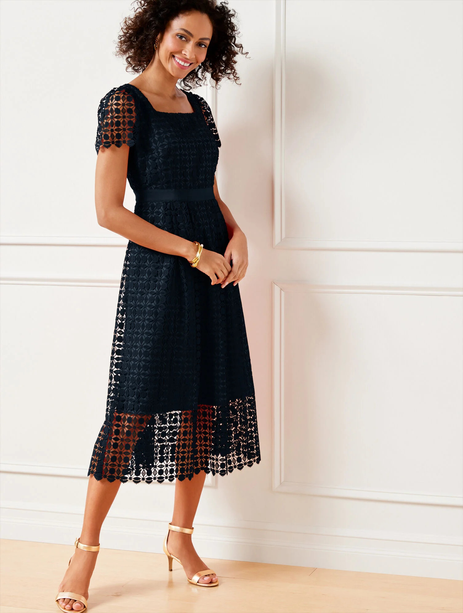 Lace Fit & Flare Dress | Talbots