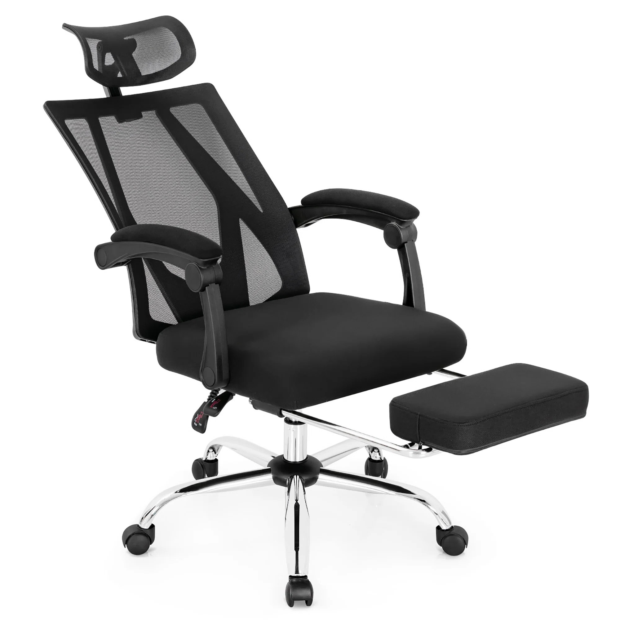 Inbox Zero Mesh Office Chair Recliner Desk Chair Height Adjustable W/footrest Black | Wayfair | Wayfair North America