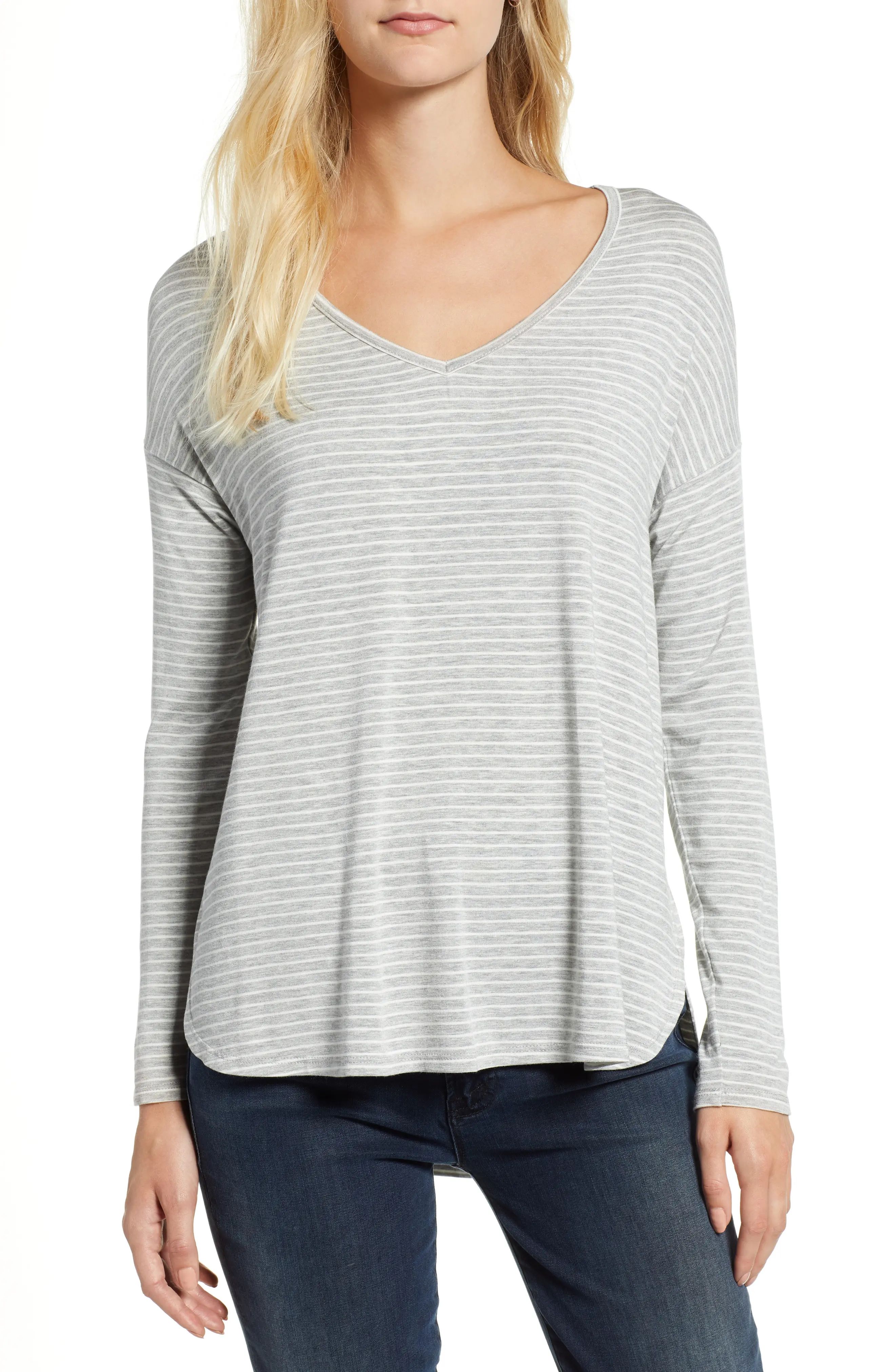 Gibson V-Neck Stripe Top (Regular & Petite) | Nordstrom