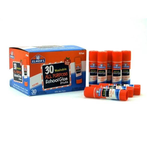 Elmer's All Purpose School Glue Sticks, Washable, 7g, 30 Count | Walmart (US)