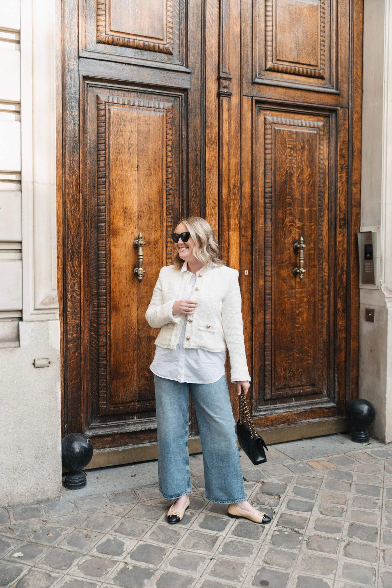 Transitional fall outfit idea 

Tweed jacket in size 8
Oversized button down in size S

#LTKSeasonal #LTKTravel