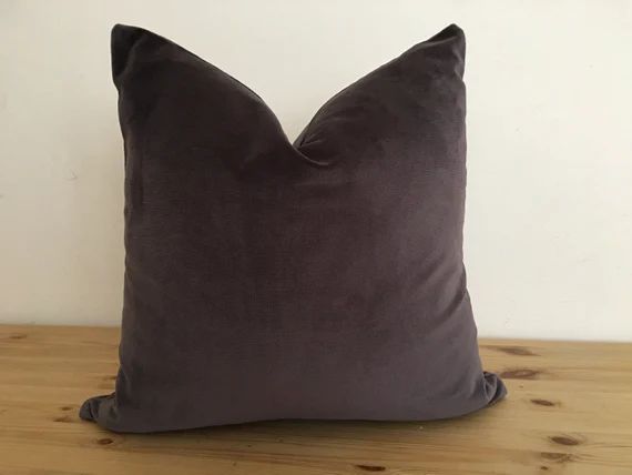 Dark Purple Velvet Pillow Purple Velvet Throw Pillow Soft - Etsy | Etsy (US)