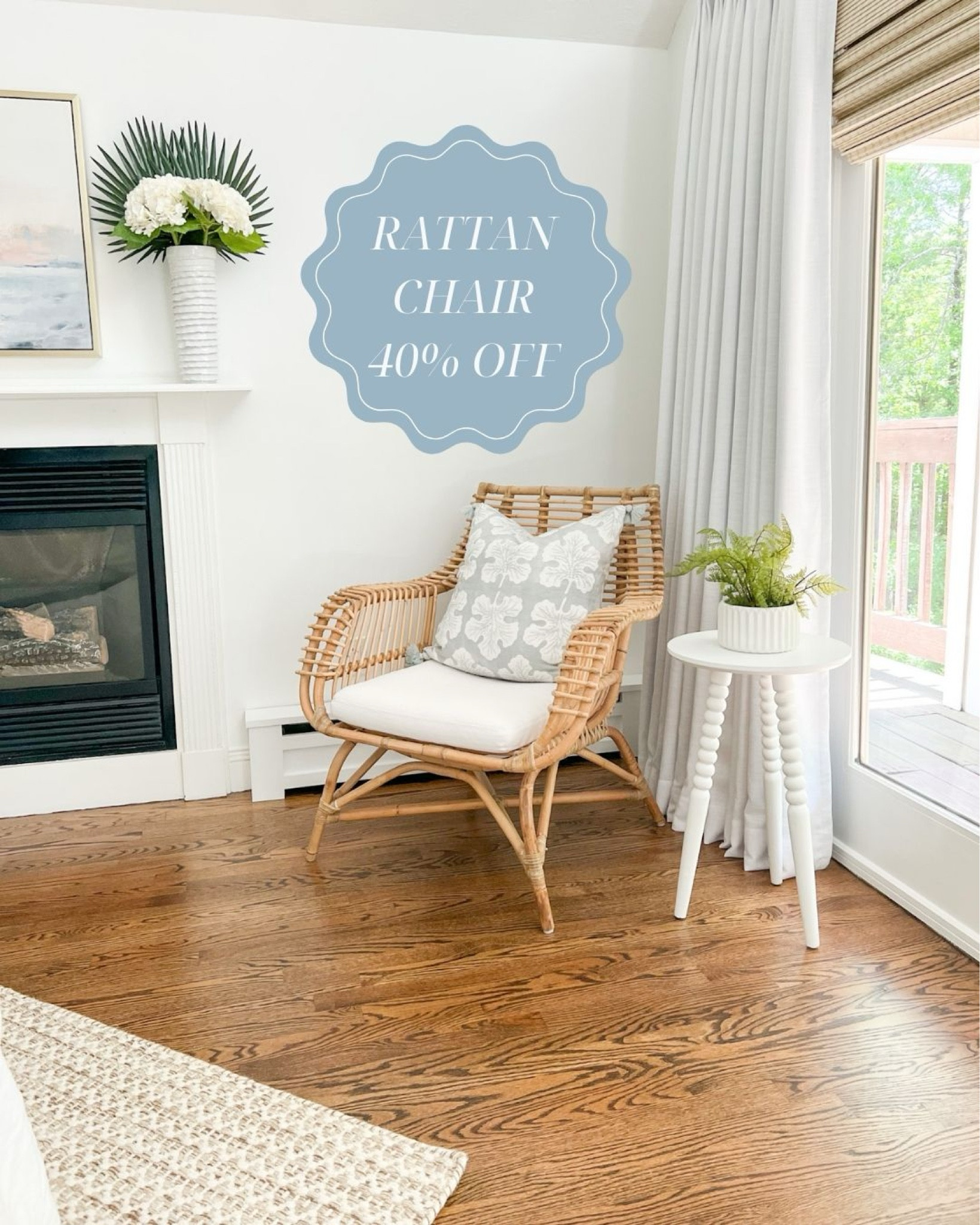 My rattan bedroom chair really warms up the corner of our bedroom and it's currently 40% off right now during Serena & Lily's Labor Day weekend sale! Lowest price I've seen it!

------
 Rattan chair, bedroom chair, living room chair, Venice chair, accent chair, coastal chair, coastal bedroom furniture, coastal home decor, coastal decor, coastal furniture, beach home, beach house style, neutral chair, neutral bedroom, neutral home, Serena & Lily home, faux plant, coastal artwork, beach artwork, Ballard designs art, Amazon curtain rod, gold curtain rod, woven shades, white vases, artificial fan palm leaf, artificial hydrangeas, Amazon hydrangeas, round fluted flower pots, pastel sunset art, wool beige rug, coastal rug, bedroom rugs, 8x10 rugs, Amazon drapes, Amazon curtains, white curtains, coastal drapes, bedroom curtains, block print leaves throw pillow, floral paisley throw pillow, white accent table, Amazon side table, spindle table, white side table, Eden martini table, Venice rattan chair cushion, Venice rattan chair

#LTKSaleAlert #LTKHome #LTKFindsUnder100