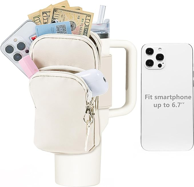 SUITMAT Water Bottle Pouch for Stanley Quencher Cup Tumbler, Large Cup Pouch Bag for Stanley Cup ... | Amazon (US)