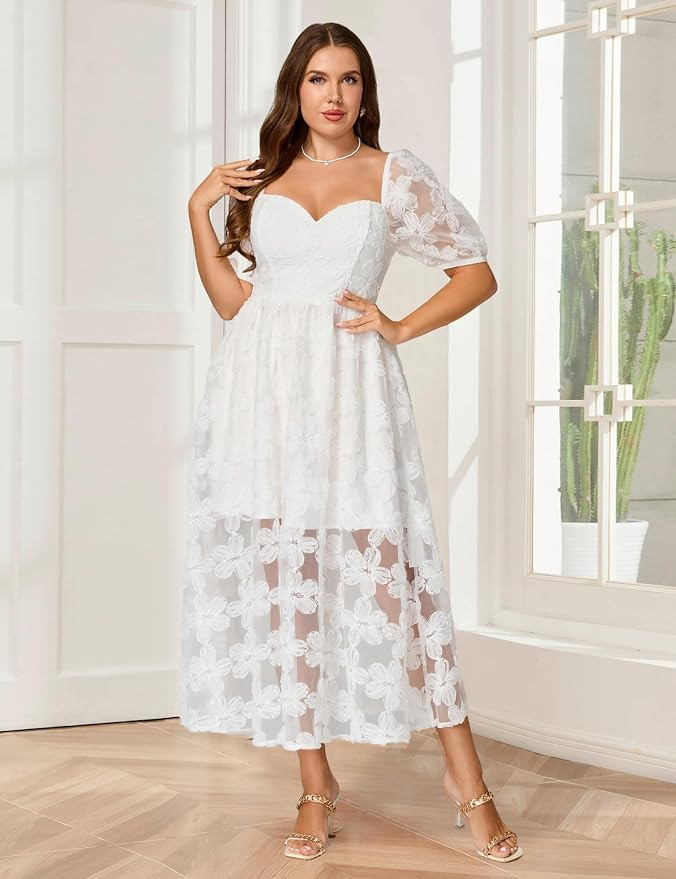 Lace Dresses for Women Wedding Guest Cocktail Semi Formal Party Evening Floral Dresses | Amazon (US)