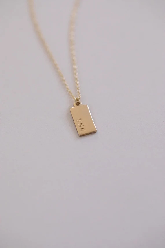 Mini Tag Gold Layering Necklace, Personalized Jewelry, Custom Initial Necklace, Heart, Love, Long... | Etsy (US)