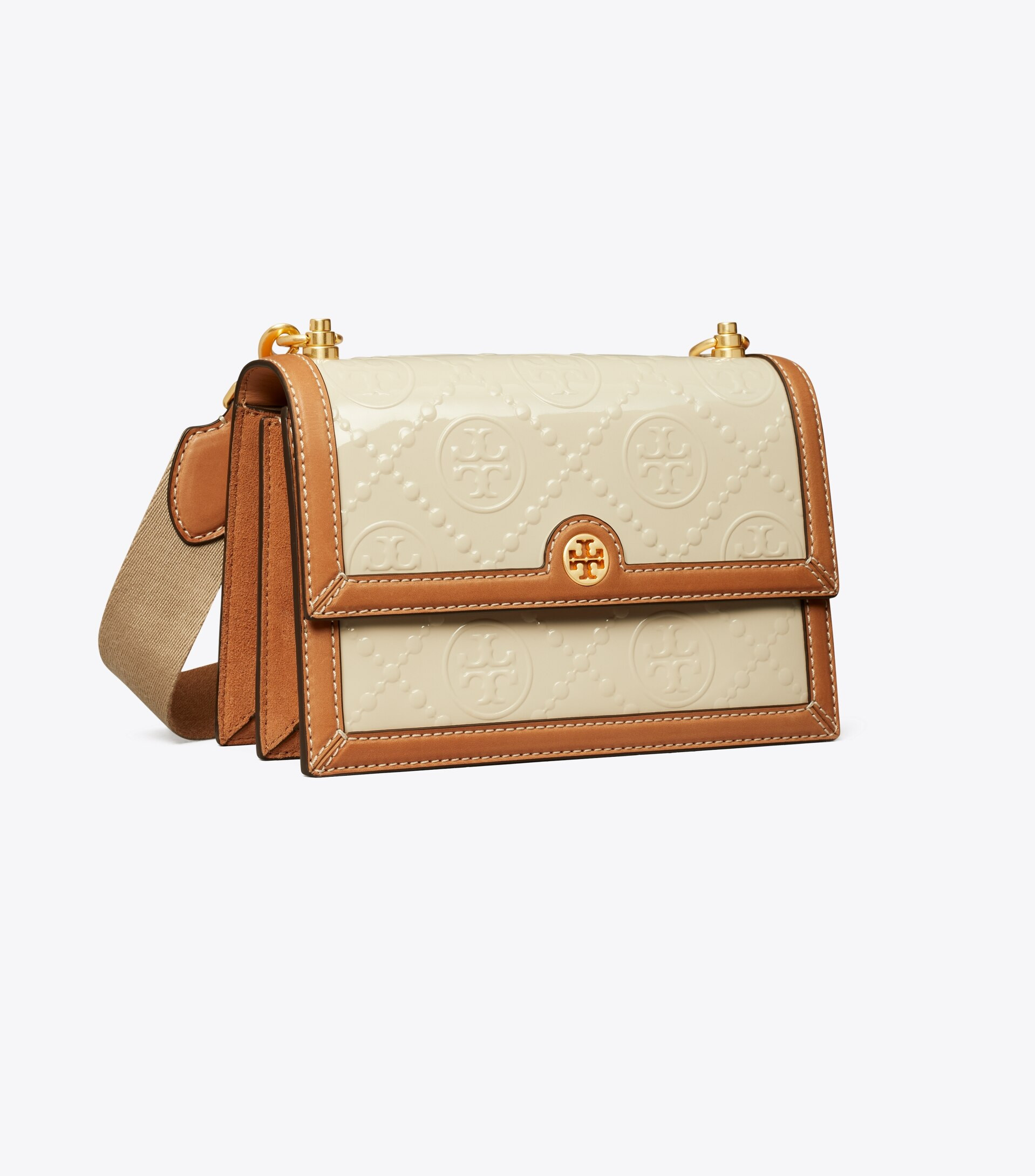 T Monogram Patent Embossed Small Shoulder Bag | Tory Burch (US)