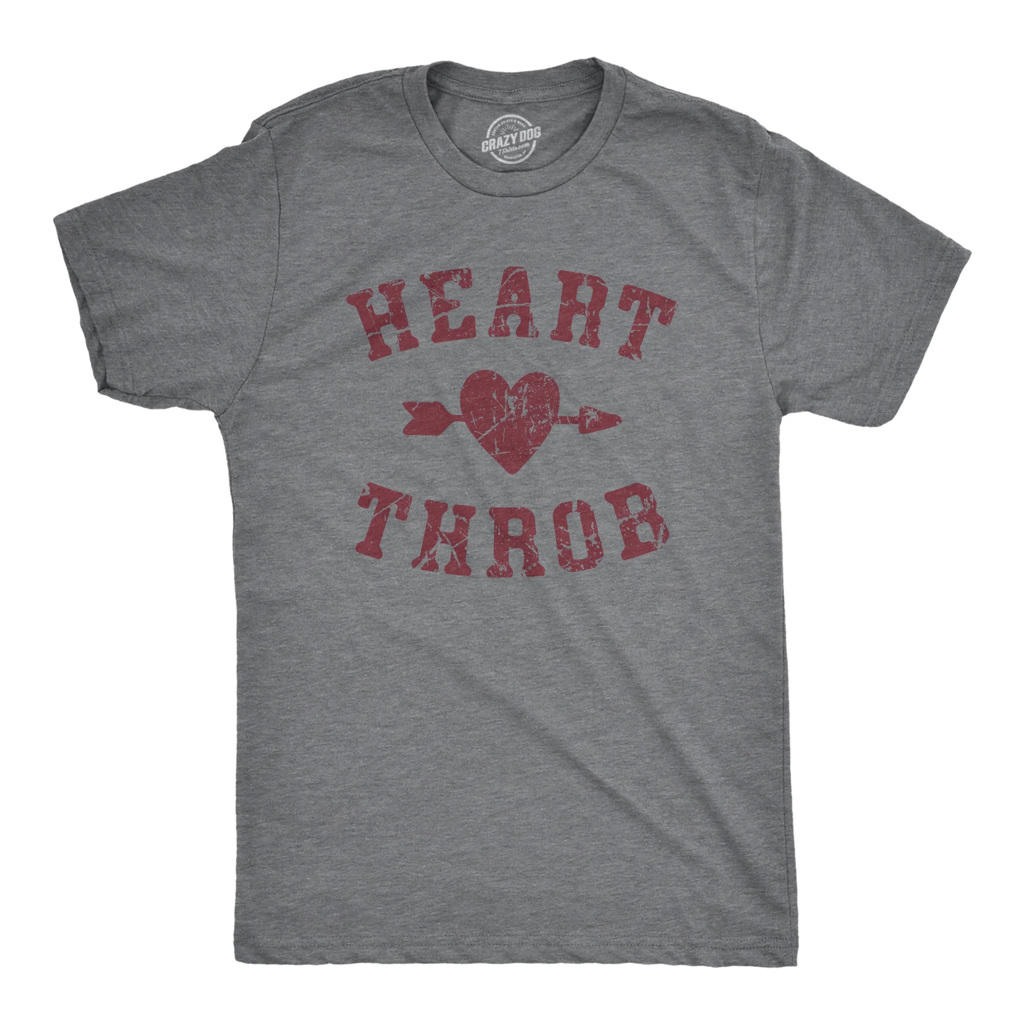 Mens Heart Throb T Shirt Cute Valentines Day Shirt for Men Graphic Tees | Walmart (US)