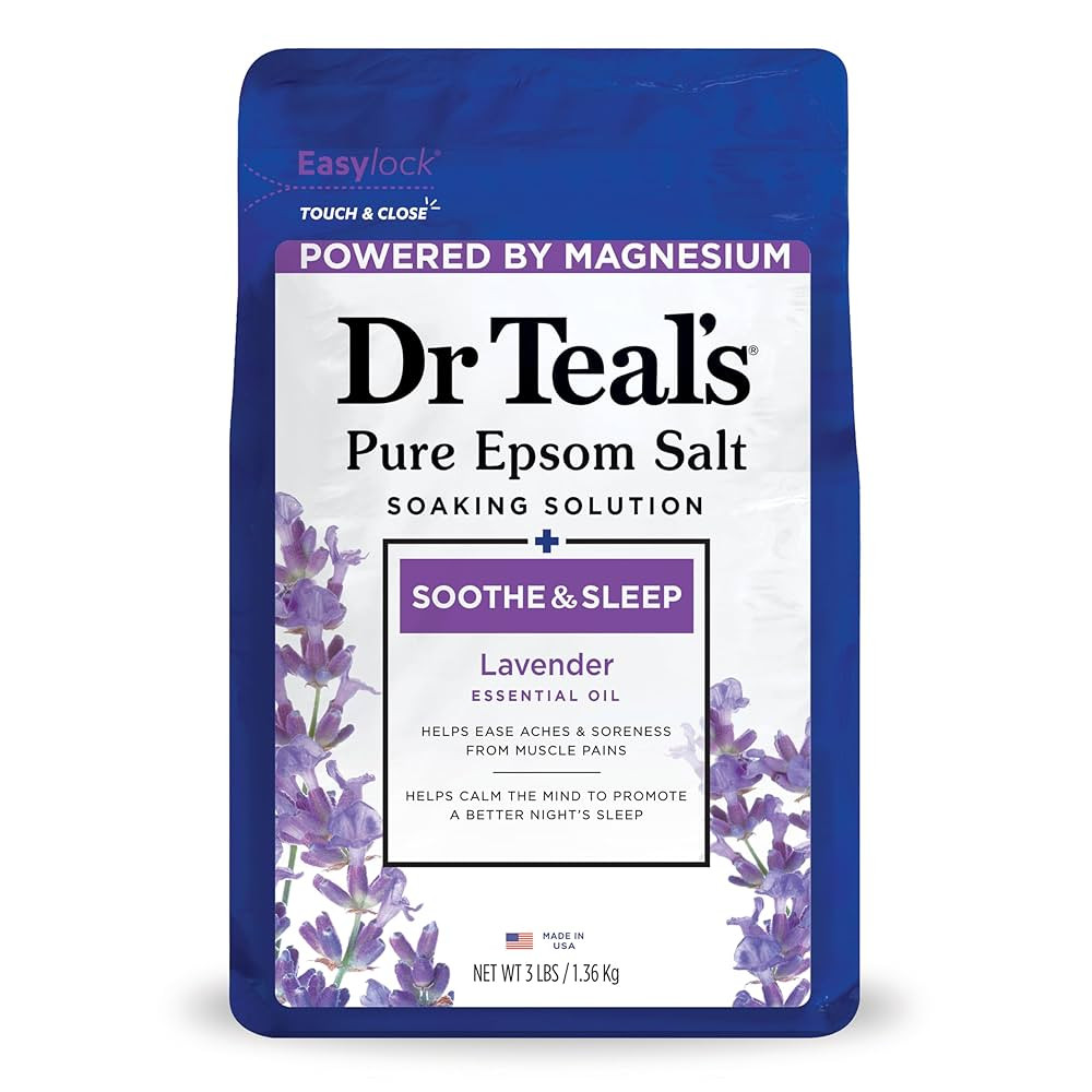 Dr Teal's Epsom Salt Magnesium Soak, Soothe & Sleep with Lavender, 3 lbs | Amazon (US)