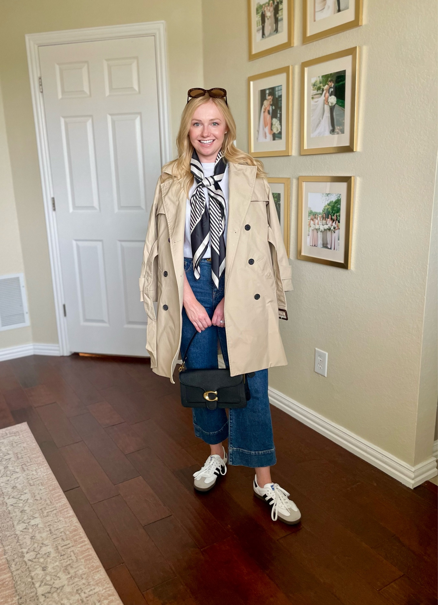 Casual spring outfit! Exact jeans are old, but still in stock in some sizes. Linked similar options as well! | trench coat, cropped jeans, white tshirt, classic outfit, classic style, petite denim 

#LTKSeasonal #LTKstyletip #LTKfindsunder100