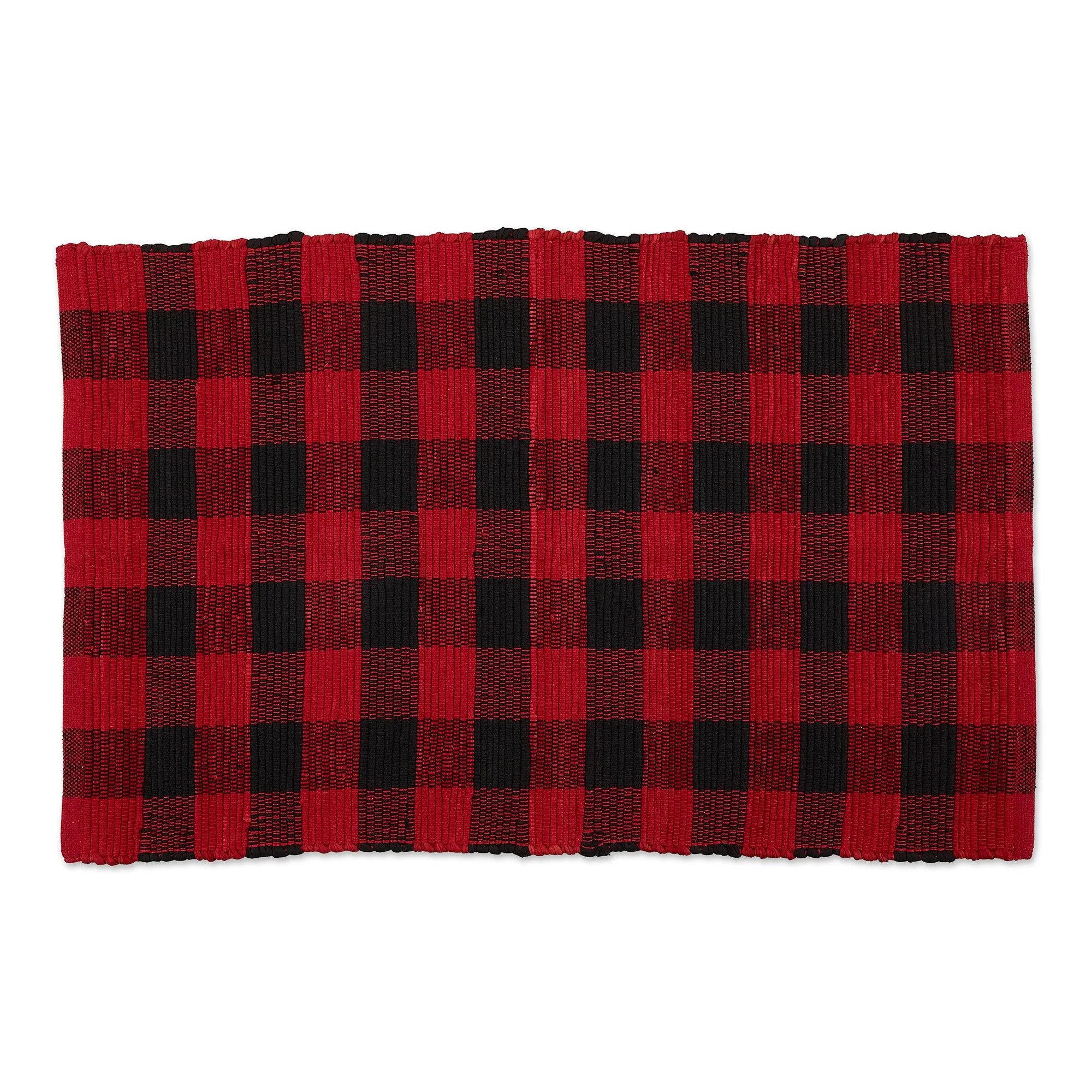 Design Imports CAMZ11259 Red & Black Buffalo Check Rag Rug, 26 x 40 cm - Walmart.com | Walmart (US)