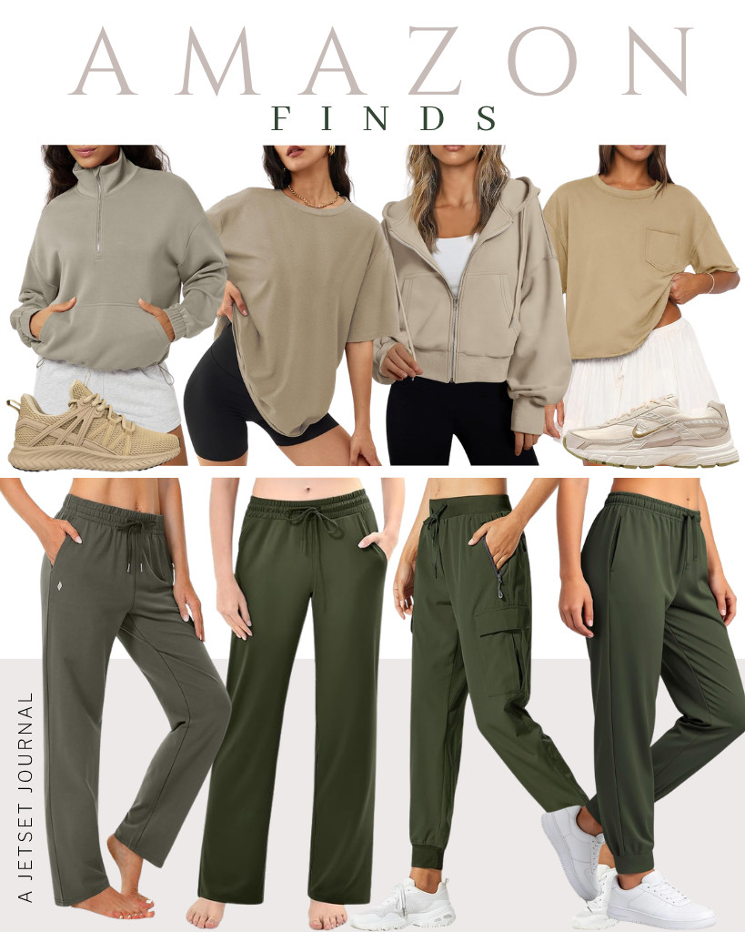 These Amazon Athleisure finds are perfect for changing seasons. Let’s start the collection with these lightweight Libin cargo joggers, which are a good pair for a Trendy Queen zip-up hoodie. We also love these sweatpants from SANTINY, an ODODOS sweatshirt, and ATHMILE’s workout tops! For your footwear, included here are comfy Abboos running sneakers! 

 #LTKSeasonal #LTKSaleAlert #LTKTravel