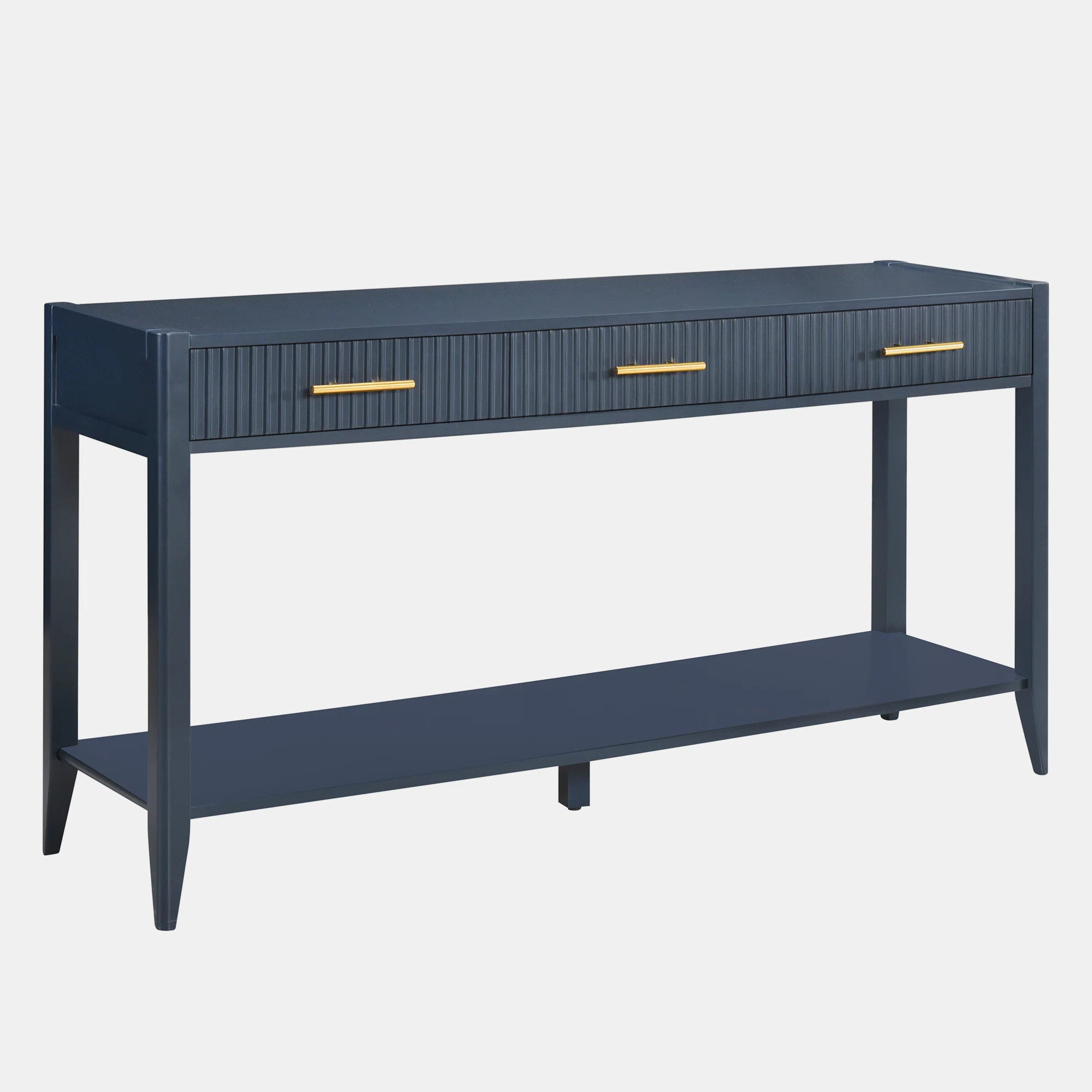 Alkan Stylish Console Table with Vertical Stripe Drawers and Bottom ShelfByLatitude Run® | Wayfair North America