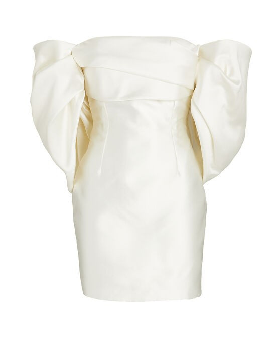 Elina Off-The-Shoulder Duchesse Satin Mini Dress | INTERMIX
