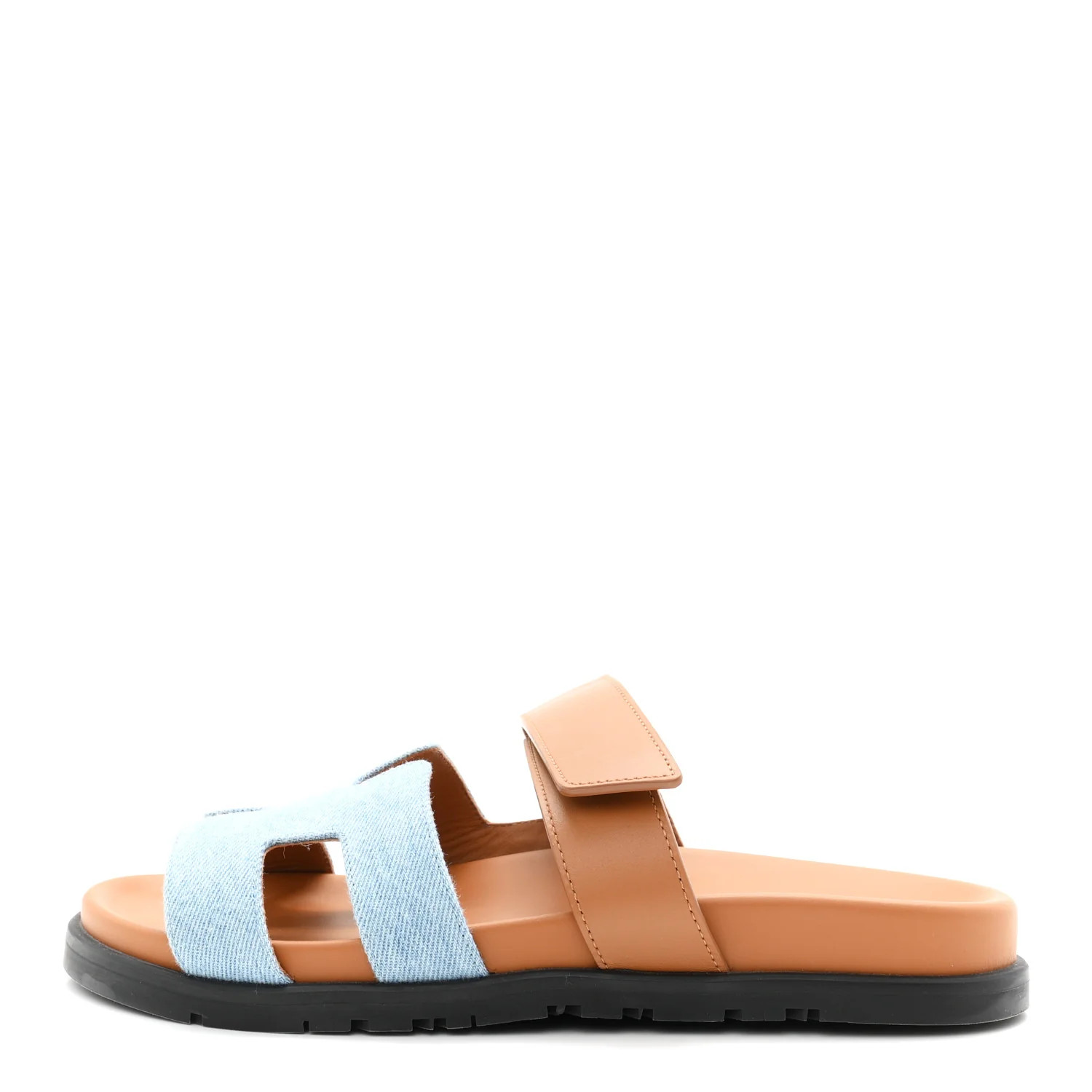Hermes Denim Calfskin Womens Chypre Sandals 39 Bleu Clair Naturel 1909082 | FASHIONPHILE (US)