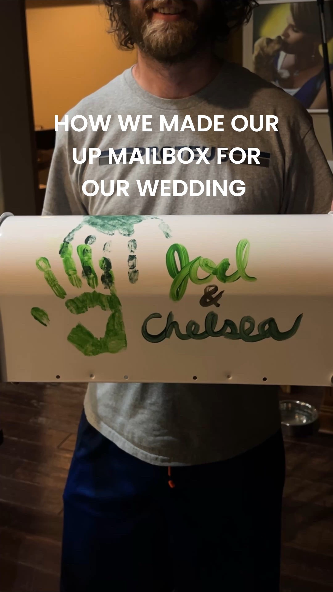 Step one: Get a white mailbox 

Step two: use acrylic paint to mix the color paints
You want to use 

Step 3:
Paint on hands and press down 

Step 4: Seal after it’s dry 

So fun and easy! 
