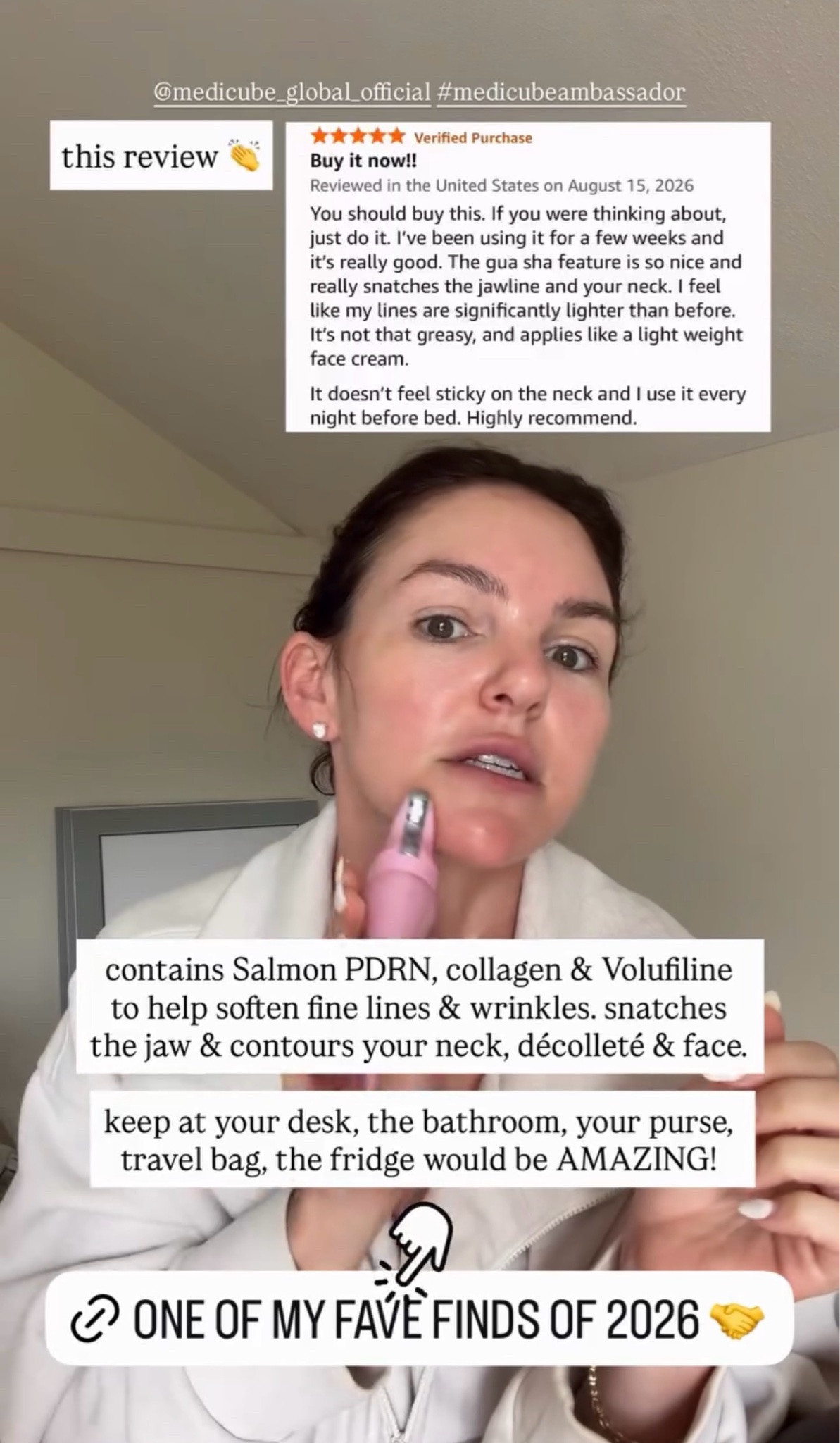 this has also been a bestseller in this community + Amazon (50k bought last month) - the PDRN collagen neck gua sha! I just started keeping one at my desk for some midday hydration & lymphatic drainage. a must if your'e 35+. contains Salmon PDRN, collagen & Volufiline to help soften fine lines & wrinkles. snatches the jaw & contours your neck, decollete & face. keep at your desk, the bathroom, your purse, travel bag, the fridge would be AMAZING! one of my fave finds of 2026 🤝

#LTKselfcare #LTKBeauty #LTKgrwm