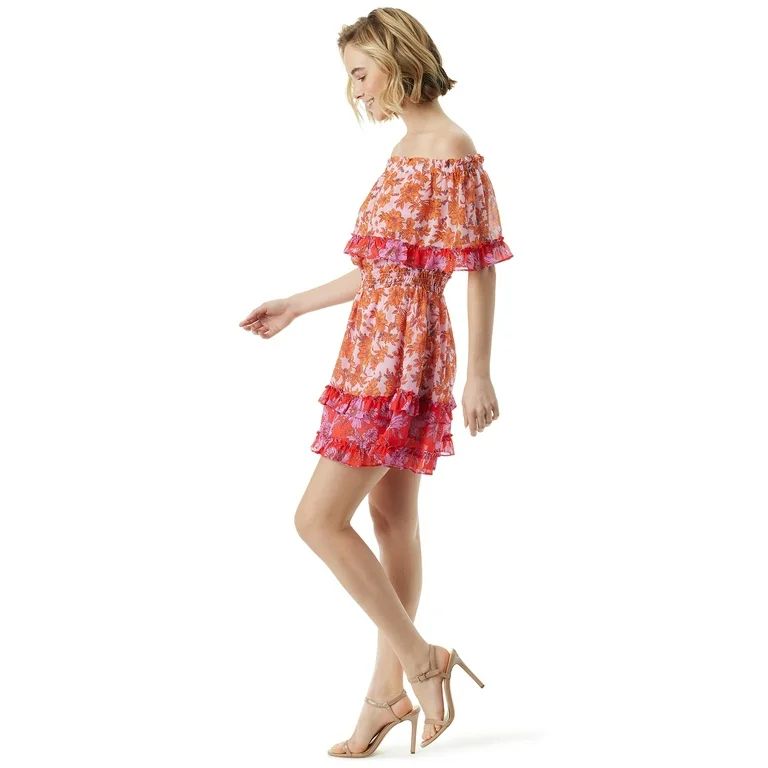 Jessica Simpson Women's and Women's Plus Amelia Ruffle Short Dress | Walmart (US)