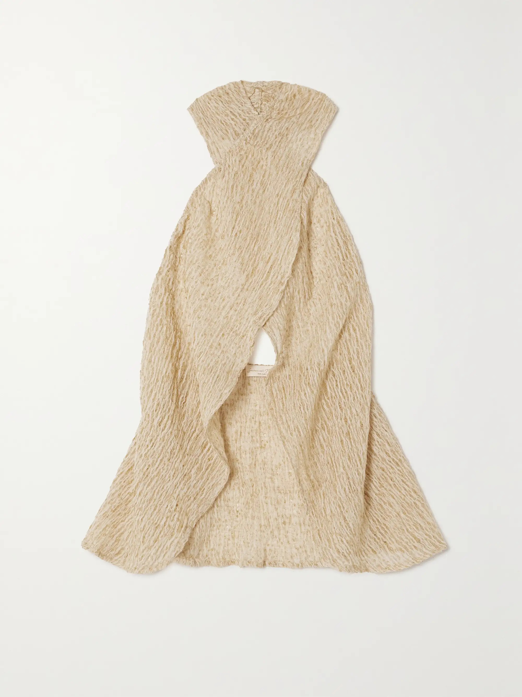 + NET SUSTAIN Haveli open-back linen and cotton-blend wrap top | NET-A-PORTER (US)