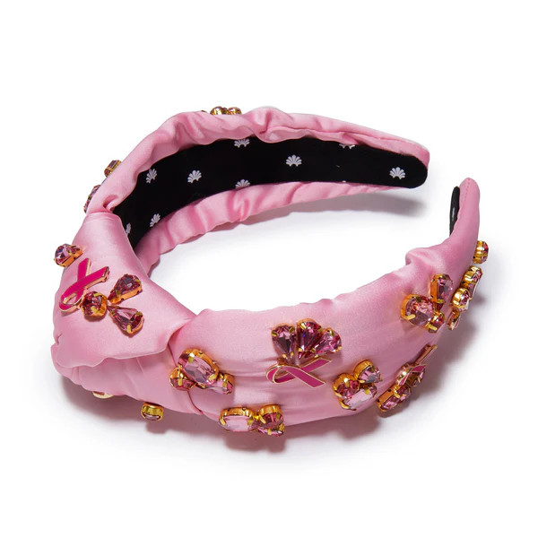 LIPSTICK PINK BREAST CANCER AWARENESS JEWELED KNOTTED HEADBAND | LELE SADOUGHI