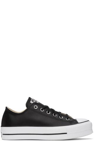 Converse - Black Leather Chuck Taylor All Star Platform Sneakers | SSENSE
