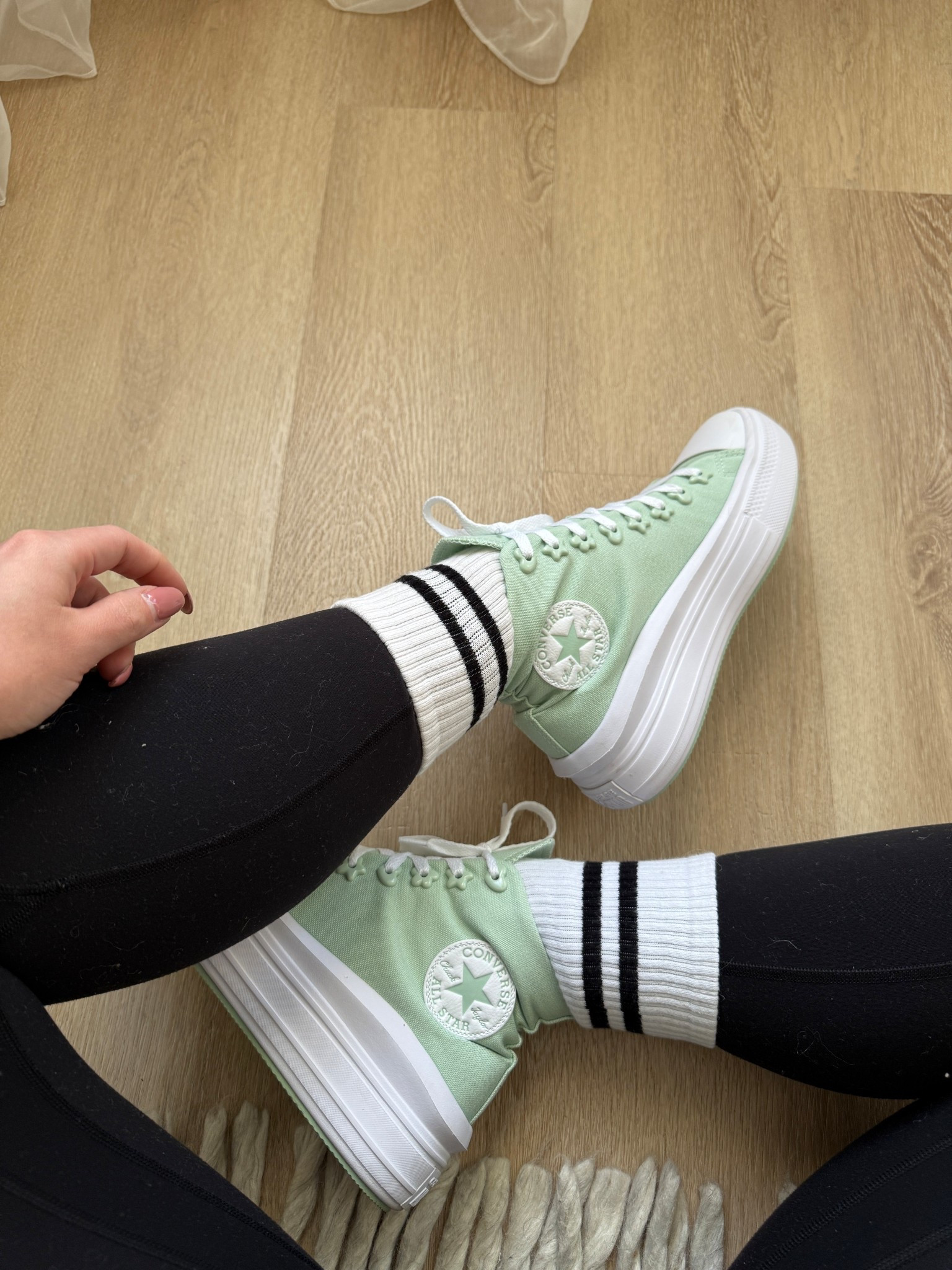 Obsessed with these mint green converse CUTIES 👟… look at the hearts and flowers around the laces, how adorable. 

They’re a lot comfier than the OG converse too with a cushion platform. Love love loveeeee  

#LTKstyletip #LTKcanada #LTKsale