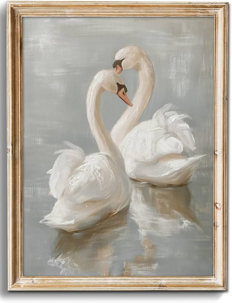 uniro Vintage Wall Art Prints Decor Classical Swan Canvas Oil Painting Poster Pastel Watercolor S... | Amazon (US)