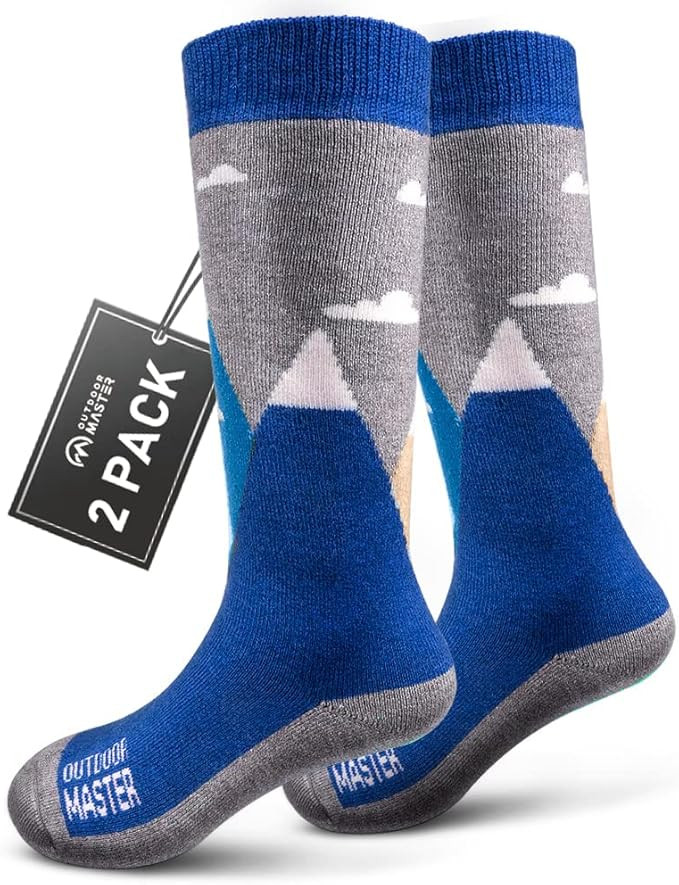 OutdoorMaster Kids Ski Socks - Merino Wool Blend, Over the Calf Design | Amazon (US)