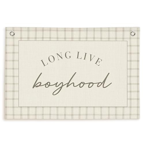Lacama Long Live Boyhood Banner Baby Boy Nursery Decor, Boy Nursery Decor, Vintage Wall Hanging Flag Decor for Nursery Playroom Toddler Room, Boys Room Decor 30x20 In | Amazon (US)