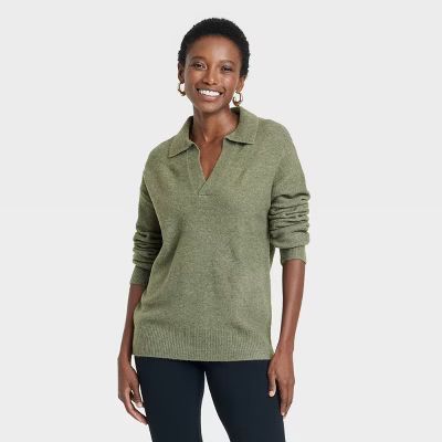 Women's Cozy Knit Polo Collar Pullover Sweater - A New Day™ | Target