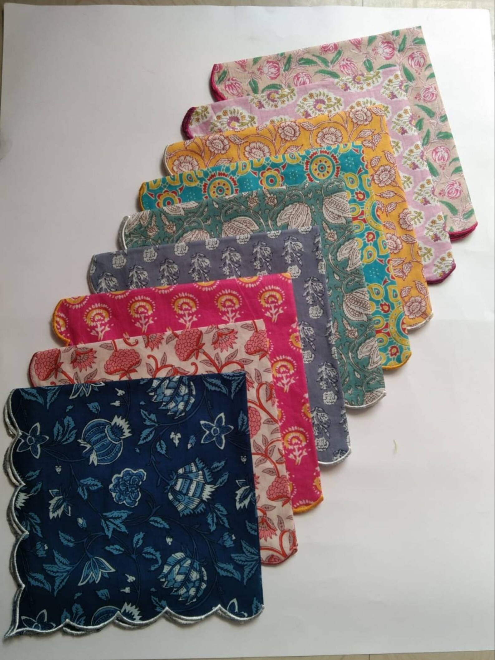 Wholesale lot of napkins Assorted Mix Cloth Napkins, Hand Print Cotton printed reusable table nap... | Etsy (US)