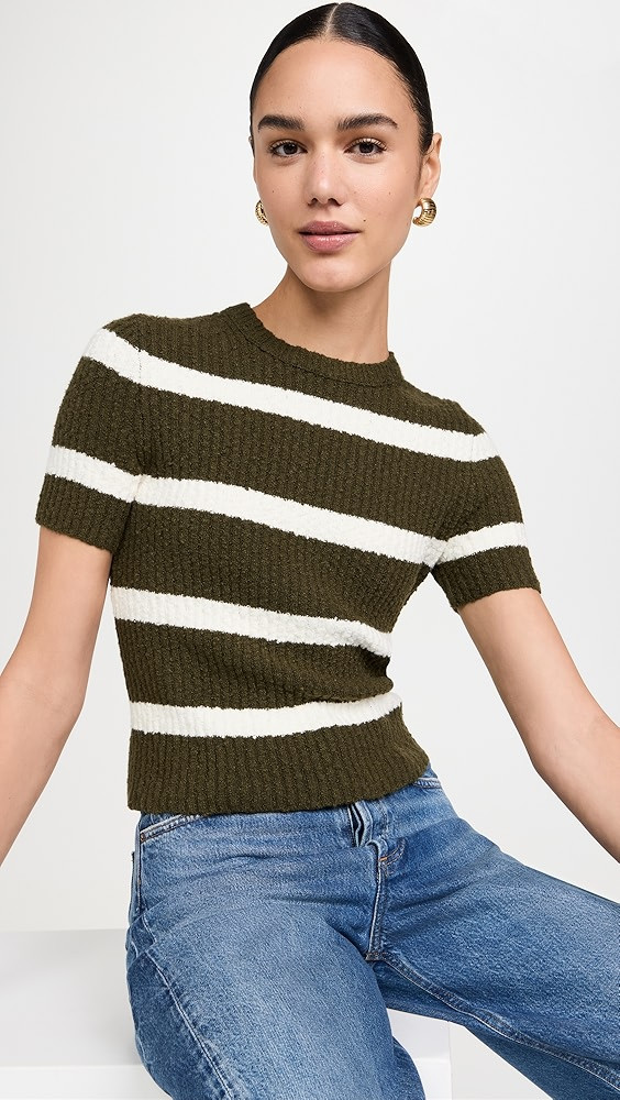 Madewell Stripe Amanda Cotton Boucle Tee | Shopbop | Shopbop