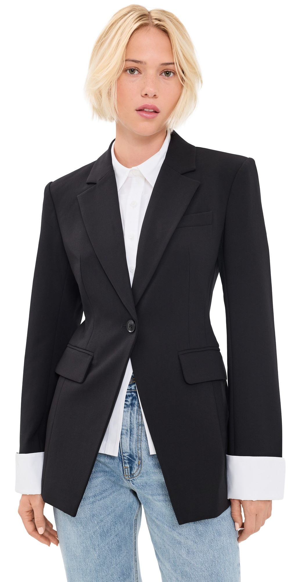 Favorite Daughter The Madison Avenue Blazer Black/ White 0 | Shopbop